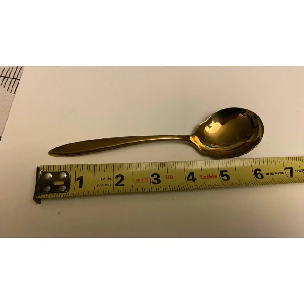 Vintage Dirigold Dirilyte Goldware M Flatware Serving Sugar Dip Spoon